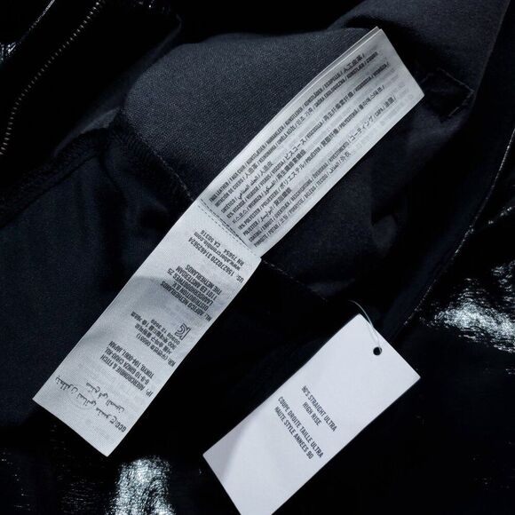 Abercrombie 24L 90s Straight Ultra High Rise Curve Love Vegan Leather Pants Blue - Picture 11 of 15